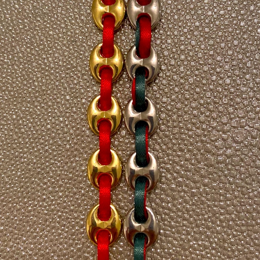 18 karat gold plated Gucci puff bracelets